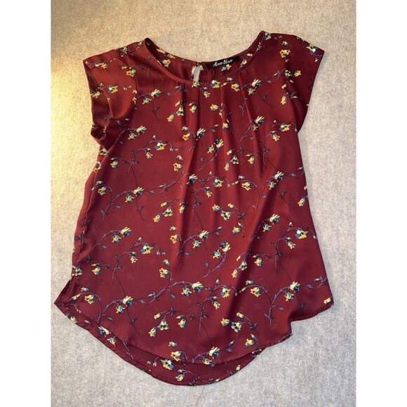 Alice Blue Women’s Floral Blouse Size XS Cap Sleeve - Picture 1 of 7
